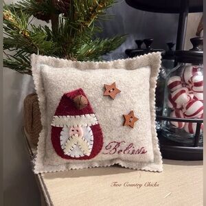 Handmade Believe Santa Pillow